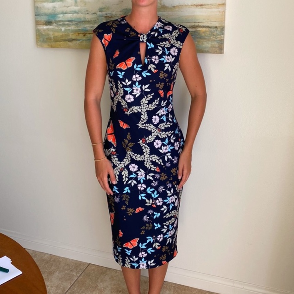 Ted Baker Dress
Size 2 Navy with Floral Pattern